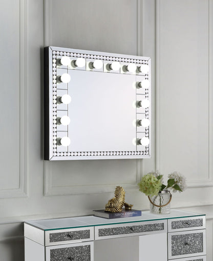 Farai Mirrored & Faux Crystal Diamonds Accent Mirror - 1st Choice Furniture Direct