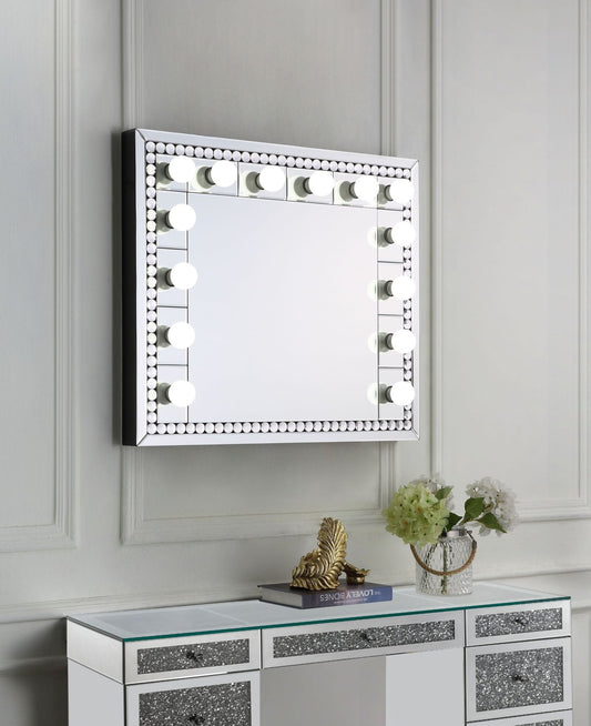 Farai Mirrored & Faux Crystal Diamonds Accent Mirror - 1st Choice Furniture Direct