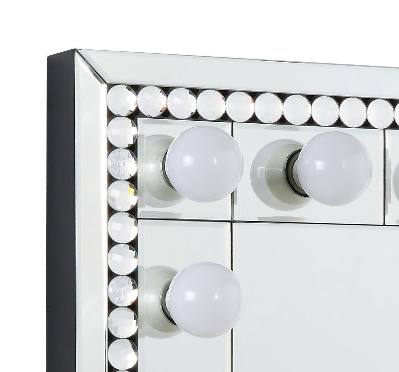 Farai Mirrored & Faux Crystal Diamonds Accent Mirror - 1st Choice Furniture Direct