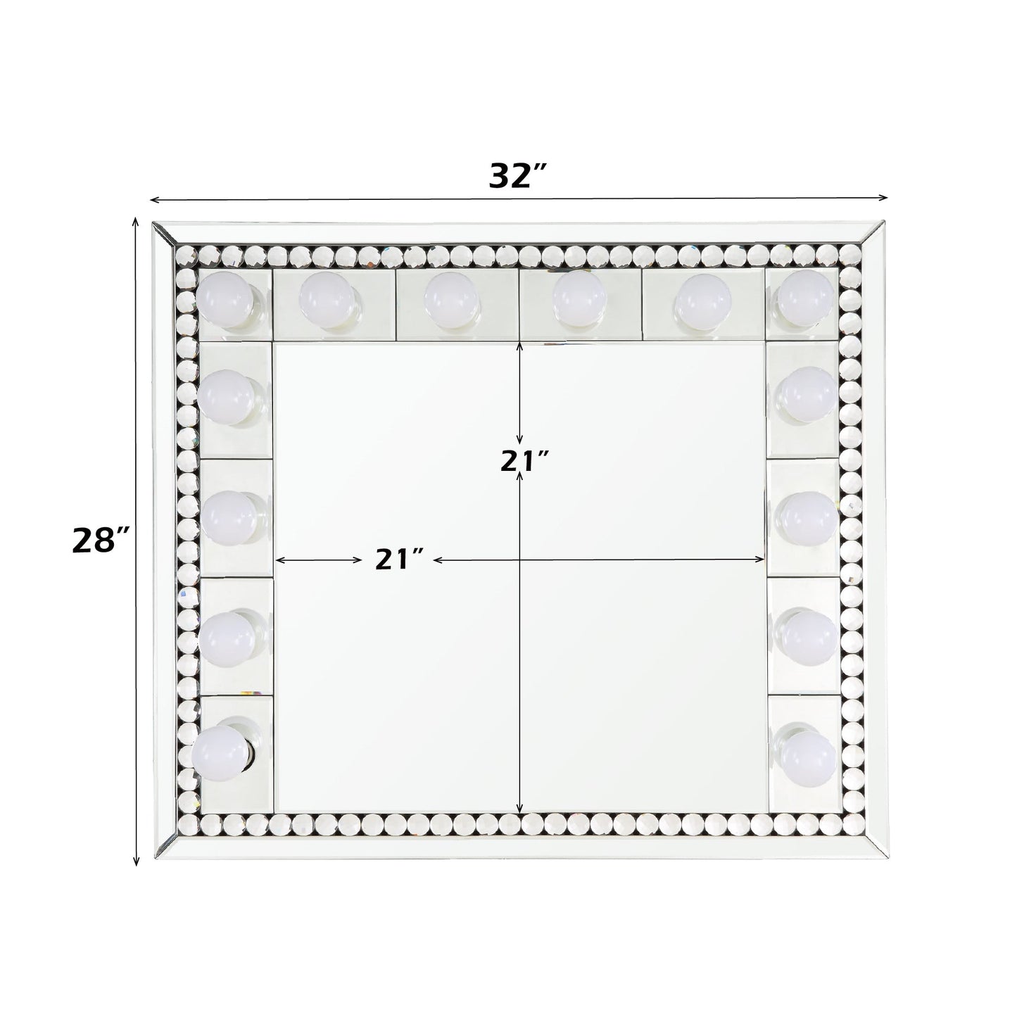 Farai Mirrored & Faux Crystal Diamonds Accent Mirror - 1st Choice Furniture Direct