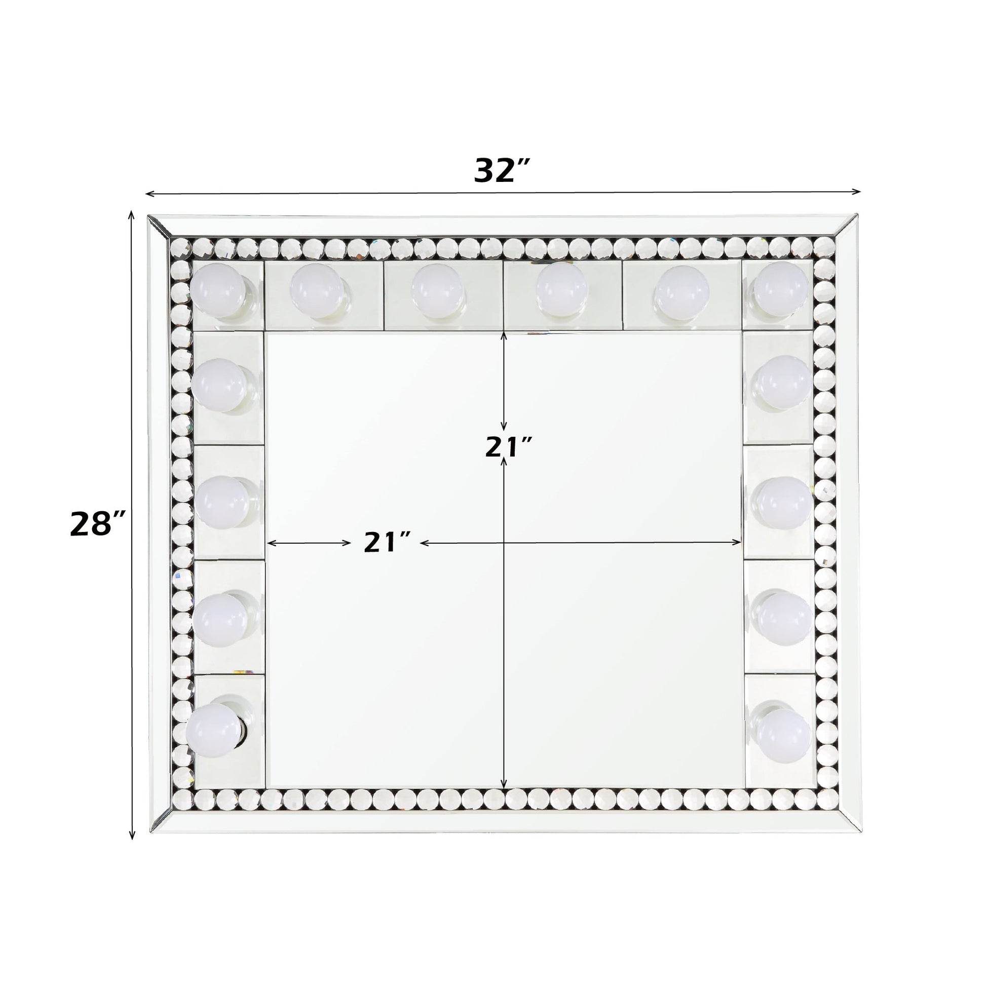 Farai Mirrored & Faux Crystal Diamonds Accent Mirror - 1st Choice Furniture Direct