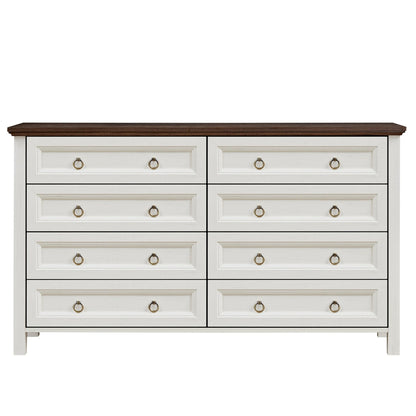 Farmhouse 8 Drawers Dresser Chests for Bedroom, Wood Rustic Tall Chest of Drawers, Dressers Organizer for Bedroom, Living Room, Hallway - 1st Choice Furniture Direct