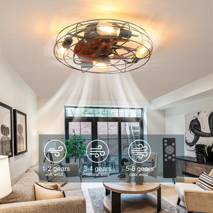 Farmhouse Caged Ceiling Fan with Light and Remote Control - 1st Choice Furniture Direct