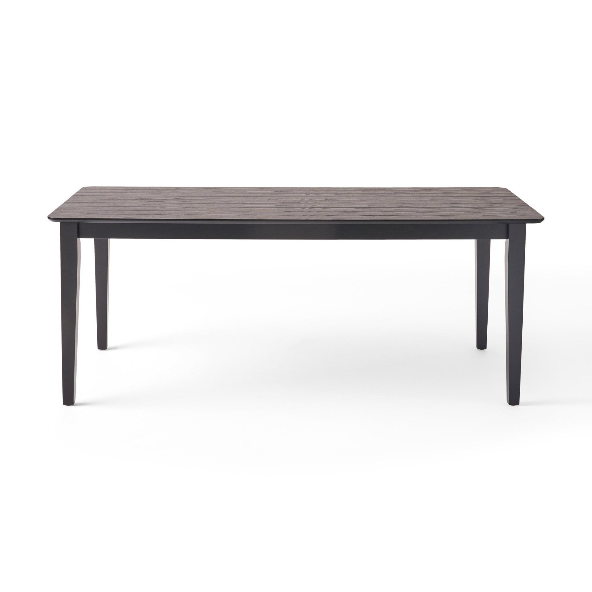 Farmhouse Charm Dining Table with Square Leg Black Solid Wood and MDF 76x35.5 inches - 1st Choice Furniture Direct