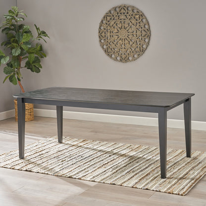 Farmhouse Charm Dining Table with Square Leg Black Solid Wood and MDF 76x35.5 inches - 1st Choice Furniture Direct