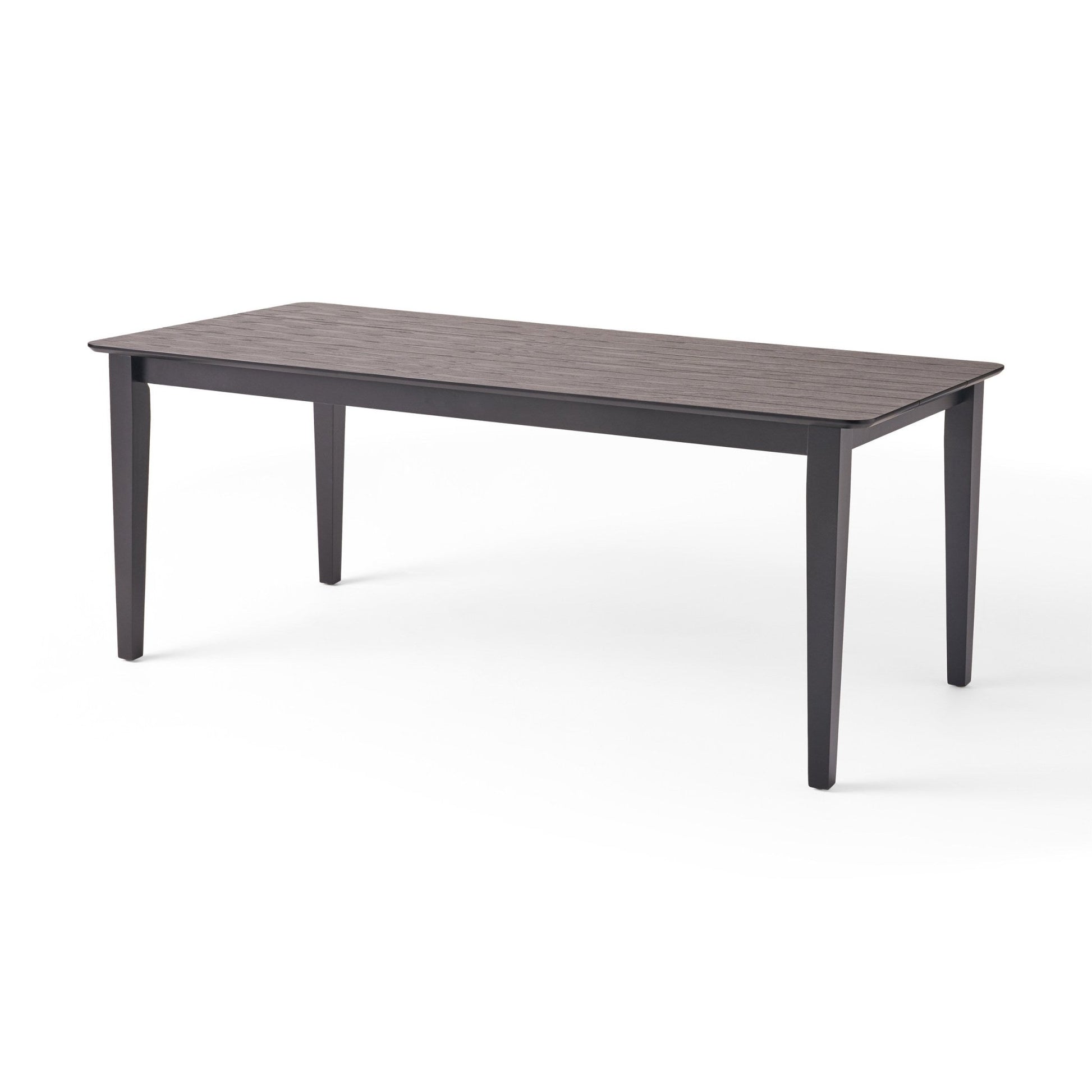 Farmhouse Charm Dining Table with Square Leg Black Solid Wood and MDF 76x35.5 inches - 1st Choice Furniture Direct