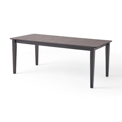 Farmhouse Charm Dining Table with Square Leg Black Solid Wood and MDF 76x35.5 inches - 1st Choice Furniture Direct