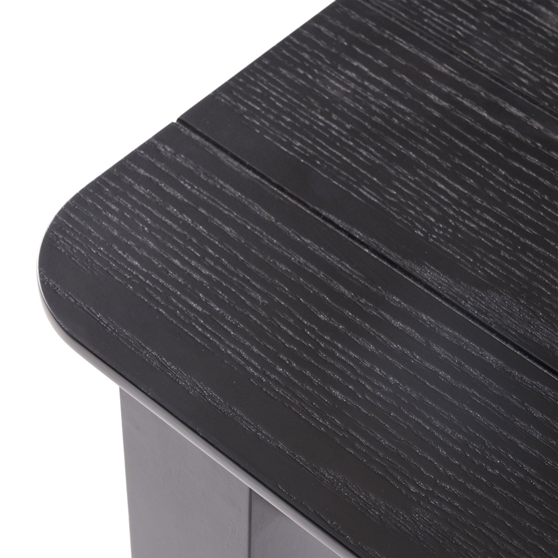 Farmhouse Charm Dining Table with Square Leg Black Solid Wood and MDF 76x35.5 inches - 1st Choice Furniture Direct