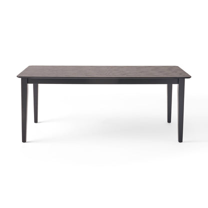 Farmhouse Charm Dining Table with Square Leg Black Solid Wood and MDF 76x35.5 inches - 1st Choice Furniture Direct
