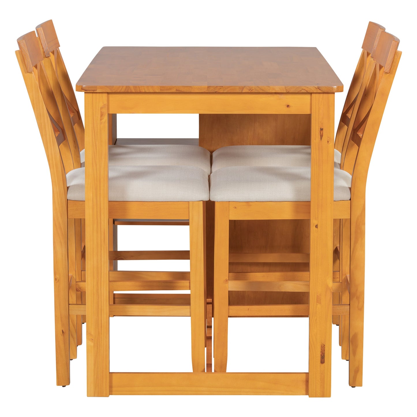 Farmhouse Counter Height Dining Set for 4 | 5 Piece Dining Set with Storage - 1st Choice Furniture Direct