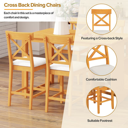 Farmhouse Counter Height Dining Set for 4 | 5 Piece Dining Set with Storage - 1st Choice Furniture Direct