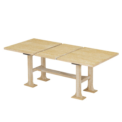Farmhouse Extendable Dining Table Set for 6 – Rubber Wood Table with Chairs & Bench - 1st Choice Furniture Direct