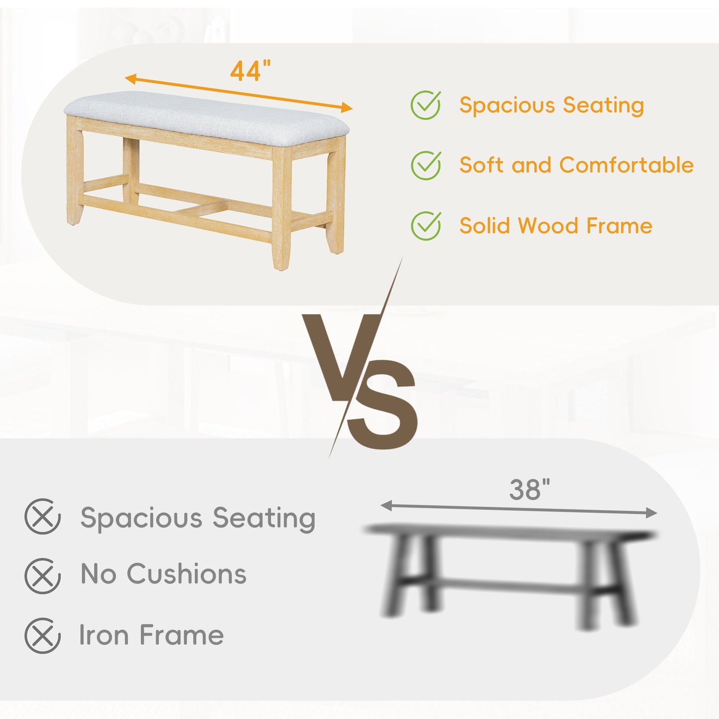 Farmhouse Extendable Dining Table Set for 6 – Rubber Wood Table with Chairs & Bench - 1st Choice Furniture Direct