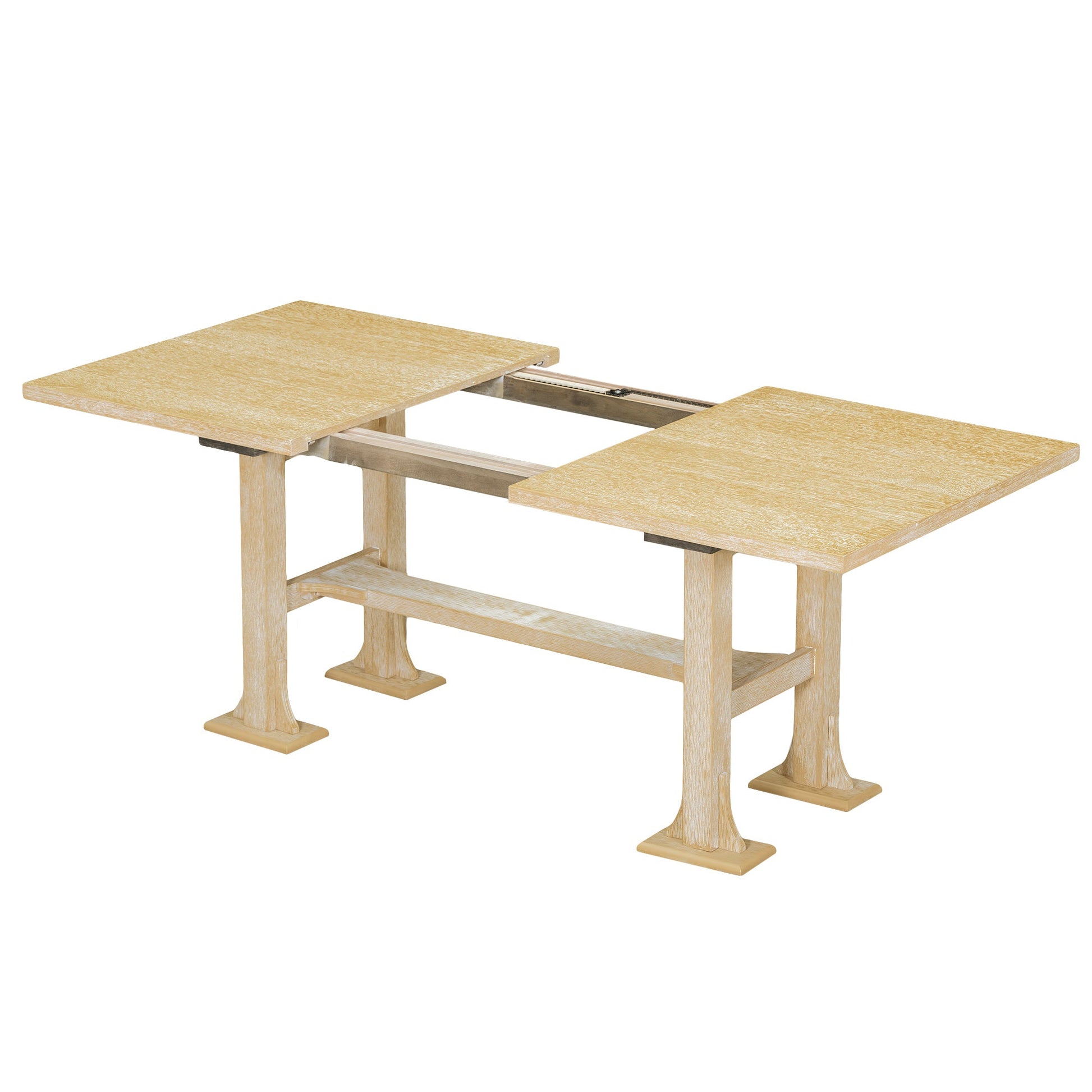 Farmhouse Extendable Dining Table Set for 6 – Rubber Wood Table with Chairs & Bench - 1st Choice Furniture Direct
