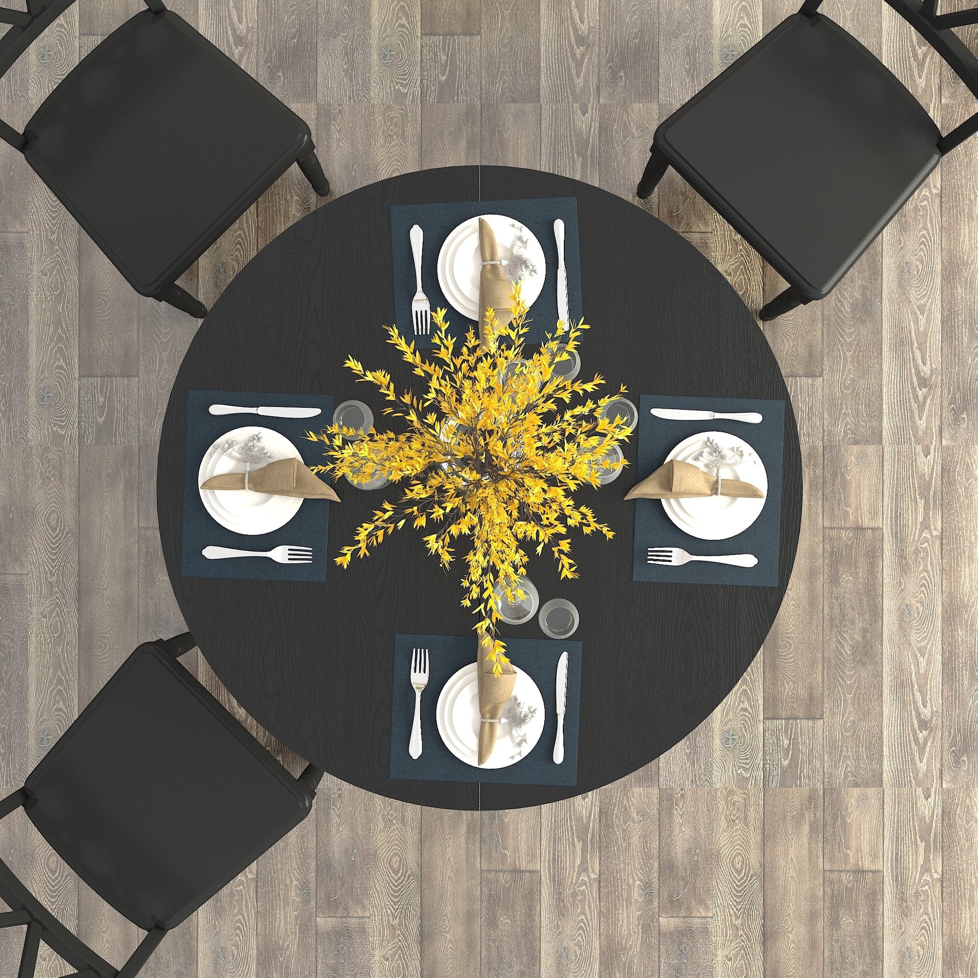 Farmhouse Kitchen Dining Table 59x43 Inch Expandable Oval Top with Removable Leaf Black MDF - 1st Choice Furniture Direct
