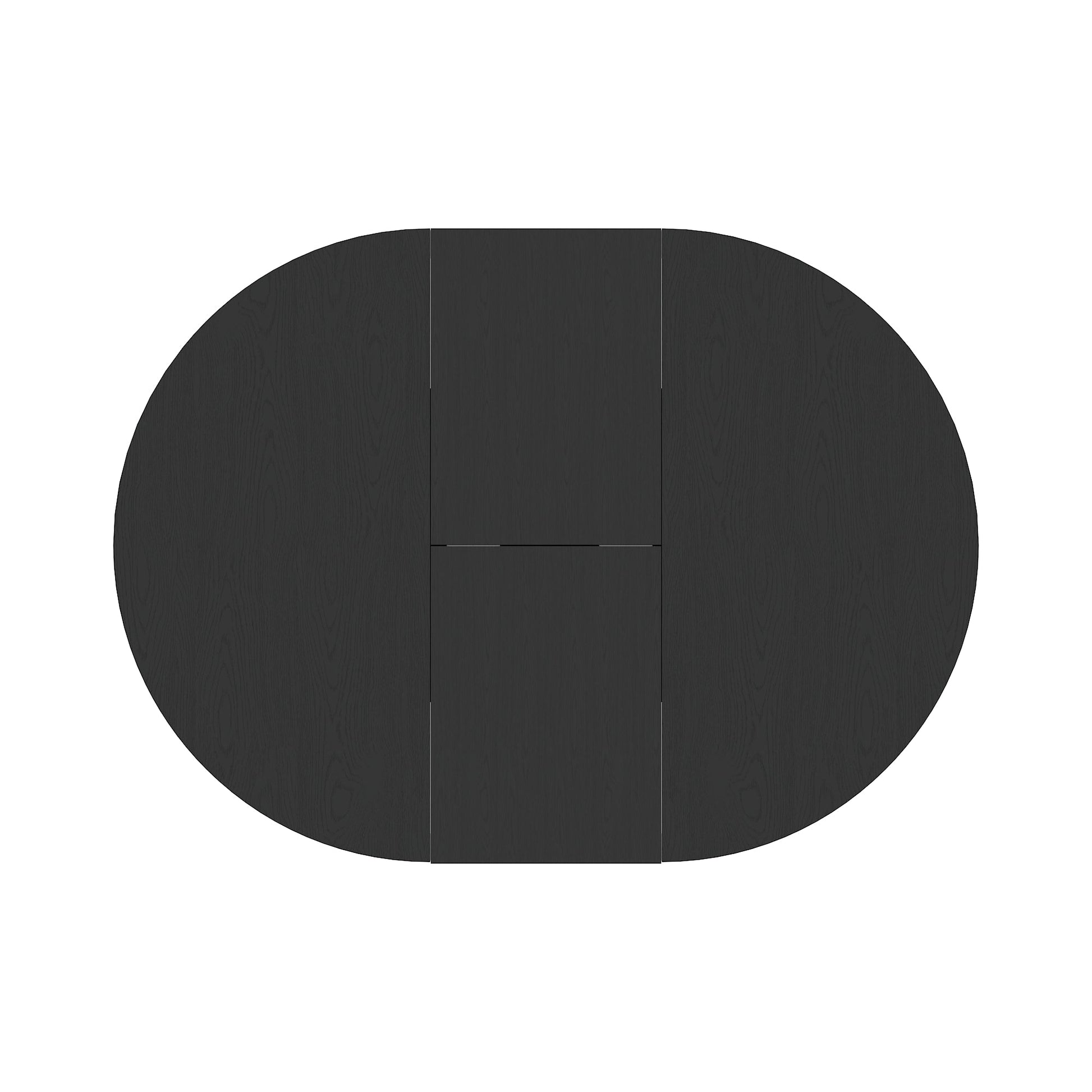 Farmhouse Kitchen Dining Table 59x43 Inch Expandable Oval Top with Removable Leaf Black MDF - 1st Choice Furniture Direct
