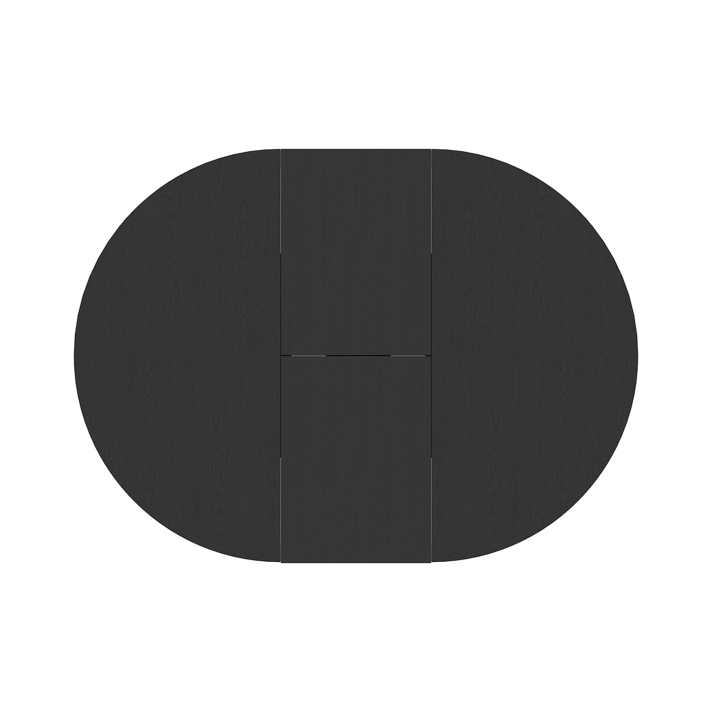 Farmhouse Kitchen Dining Table 59x43 Inch Expandable Oval Top with Removable Leaf Black MDF - 1st Choice Furniture Direct