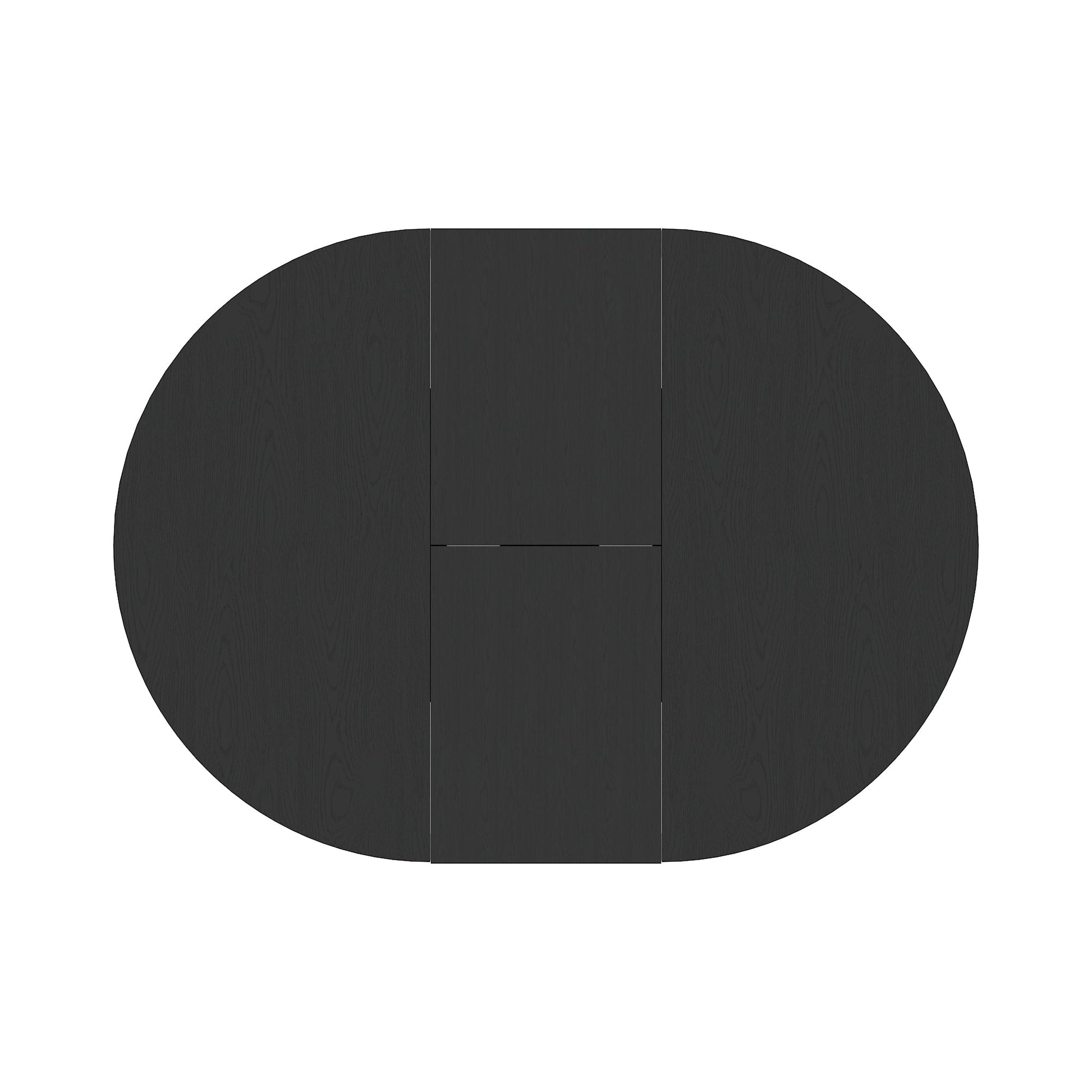 Farmhouse Kitchen Dining Table 59x43 Inch Expandable Oval Top with Removable Leaf Black MDF - 1st Choice Furniture Direct