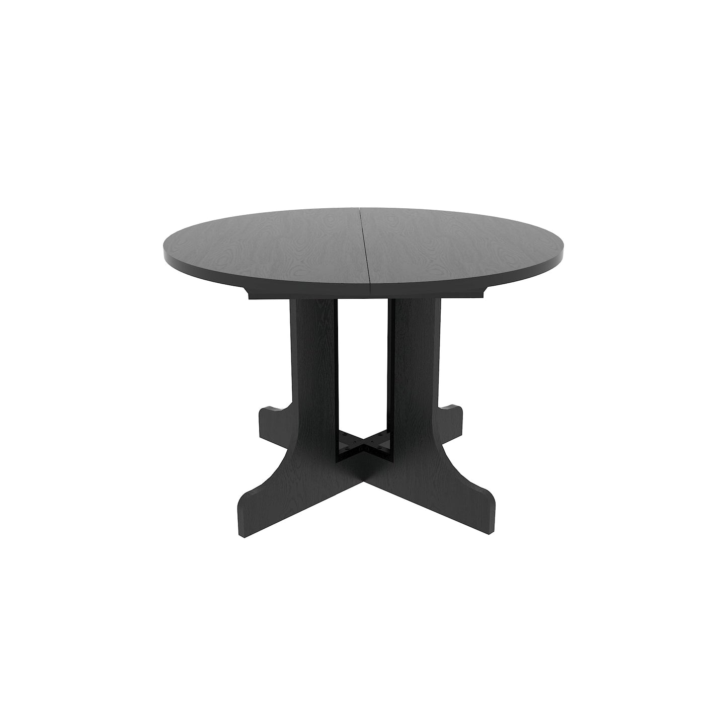 Farmhouse Kitchen Dining Table 59x43 Inch Expandable Oval Top with Removable Leaf Black MDF - 1st Choice Furniture Direct