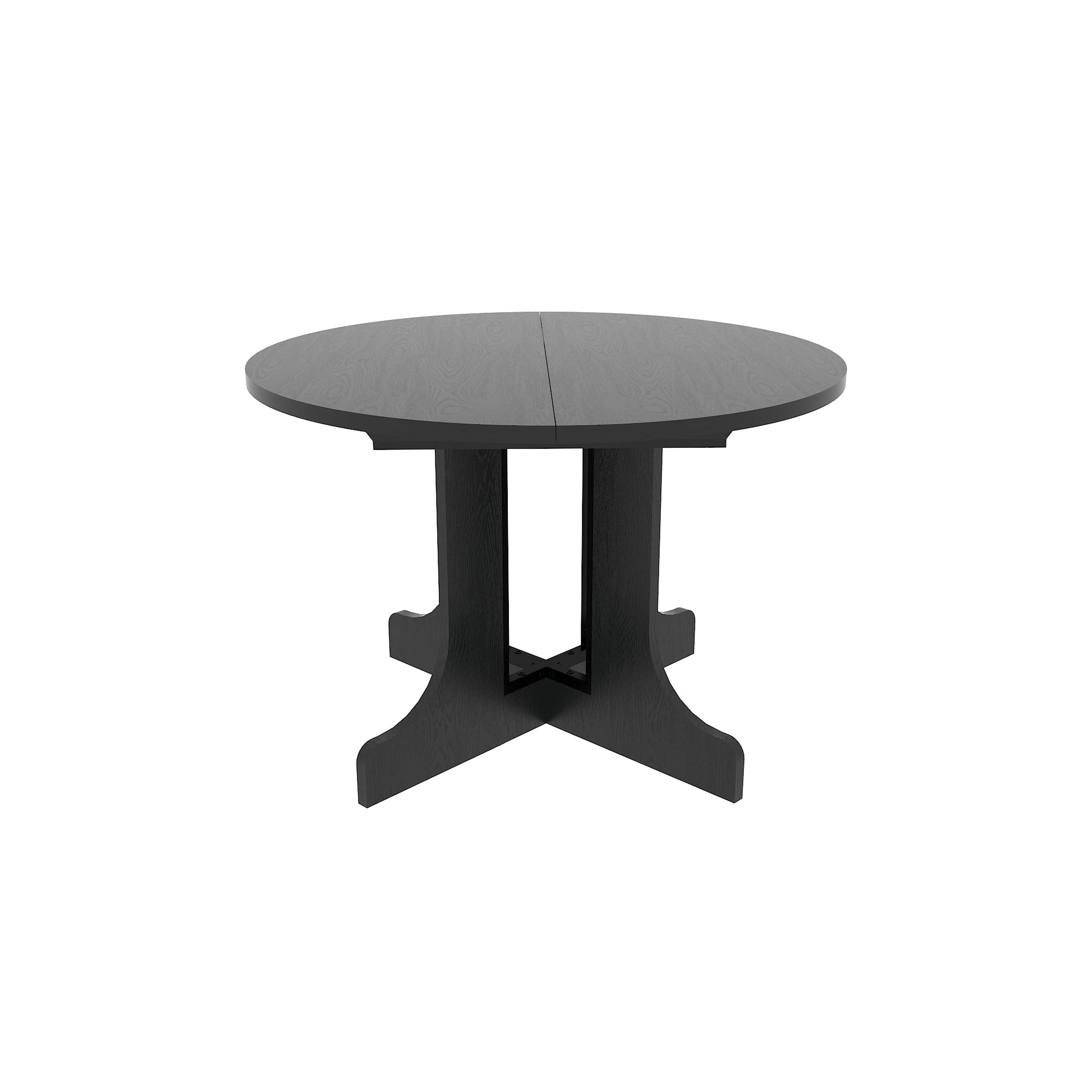 Farmhouse Kitchen Dining Table 59x43 Inch Expandable Oval Top with Removable Leaf Black MDF - 1st Choice Furniture Direct