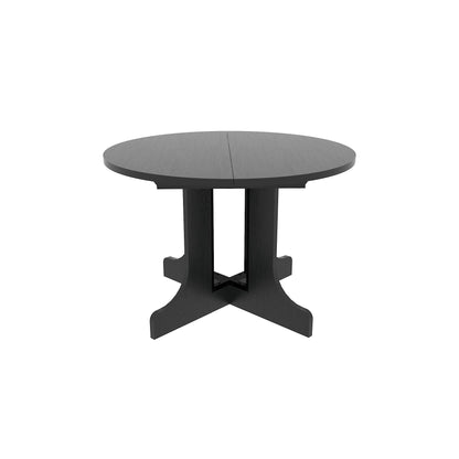 Farmhouse Kitchen Dining Table 59x43 Inch Expandable Oval Top with Removable Leaf Black MDF - 1st Choice Furniture Direct