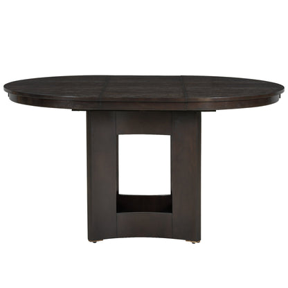 Farmhouse Round Dining Table Set for 4 – Extendable Rubber Wood Dining Set with Upholstered Chairs - 1st Choice Furniture Direct
