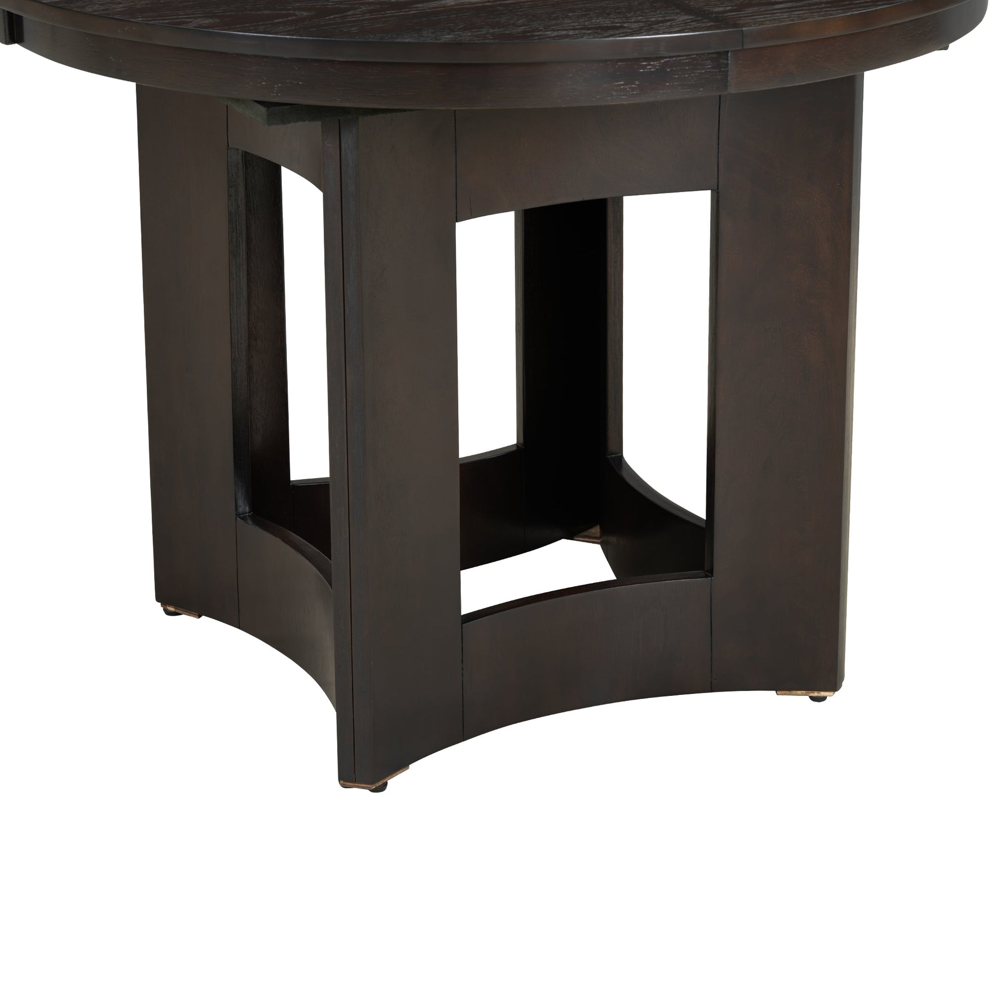 Farmhouse Round Dining Table Set for 4 – Extendable Rubber Wood Dining Set with Upholstered Chairs - 1st Choice Furniture Direct