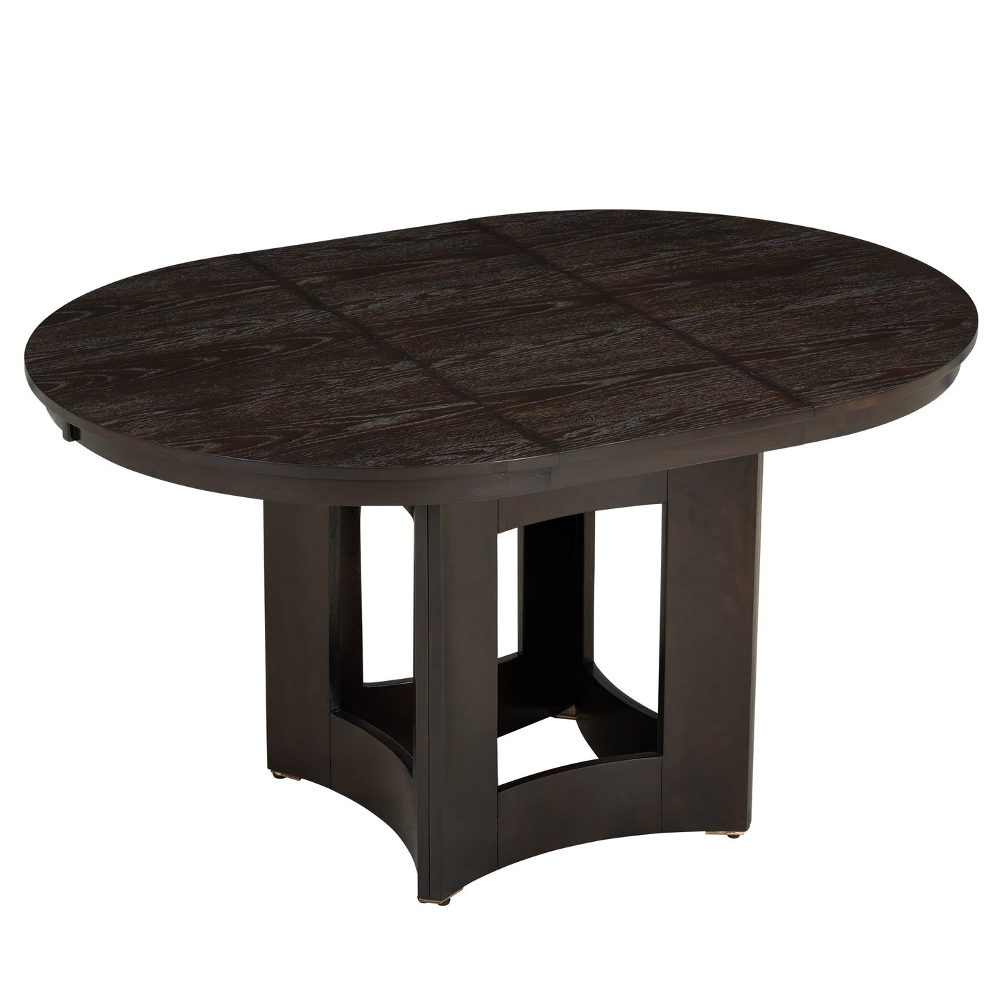 Farmhouse Round Dining Table Set for 4 – Extendable Rubber Wood Dining Set with Upholstered Chairs - 1st Choice Furniture Direct