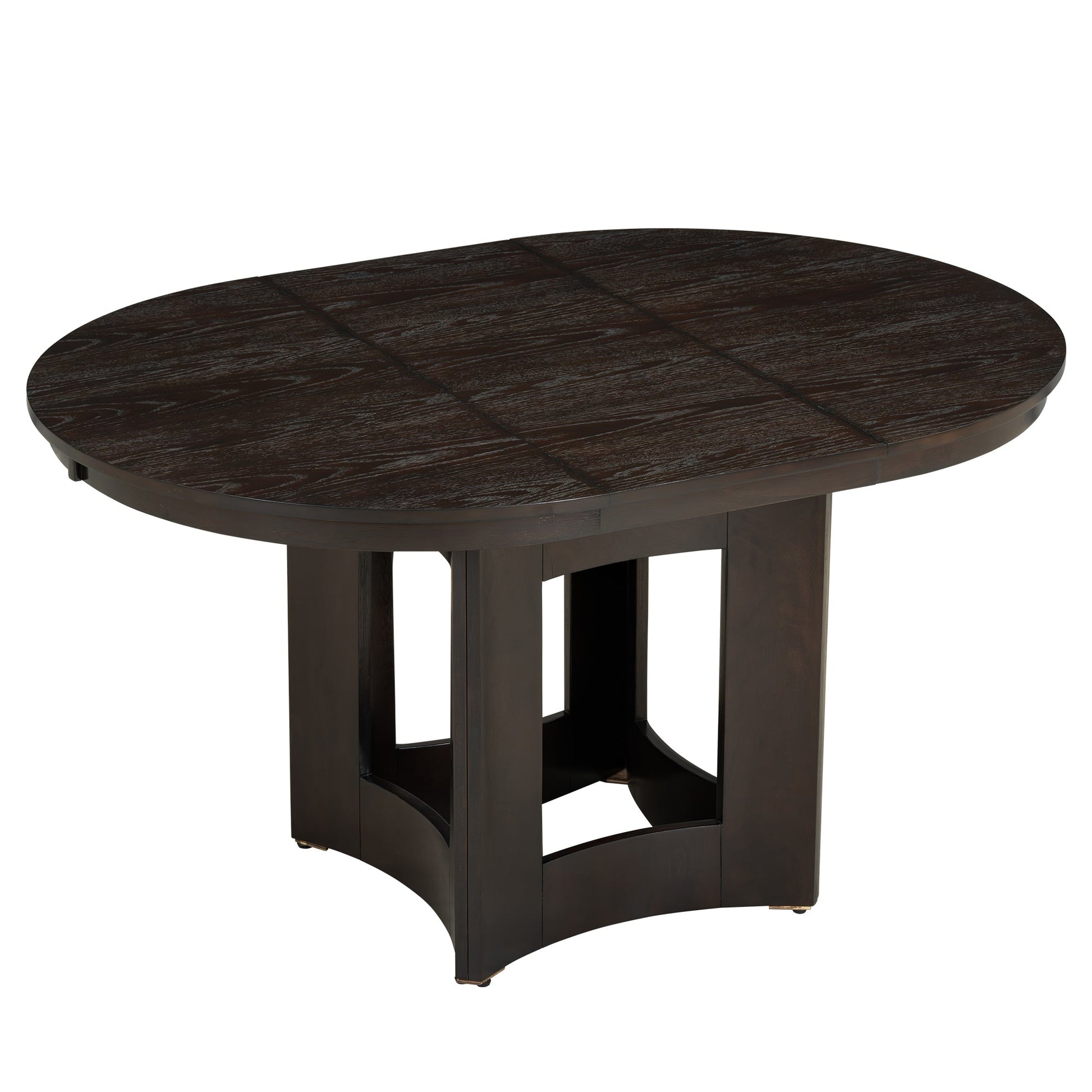 Farmhouse Round Dining Table Set for 4 – Extendable Rubber Wood Dining Set with Upholstered Chairs - 1st Choice Furniture Direct