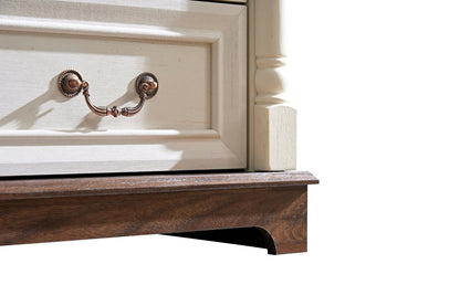 Farmhouse Style 5 Drawer Dresser Chest with Base Wooden Rustic Chest of Drawers, Storage Dresser Organizer for Bedroom, Living Room, Beautiful Sturdy and Durable - 1st Choice Furniture Direct