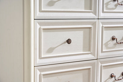 Farmhouse Style 6 Drawer Dresser Chest with Base Wooden Rustic Chest of Drawers, Storage Dresser Organizer for Bedroom, Living Room, Beautiful Sturdy and Durable - 1st Choice Furniture Direct