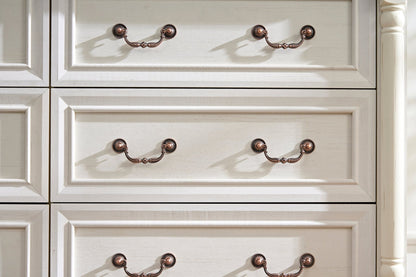 Farmhouse Style 6 Drawer Dresser Chest with Base Wooden Rustic Chest of Drawers, Storage Dresser Organizer for Bedroom, Living Room, Beautiful Sturdy and Durable - 1st Choice Furniture Direct