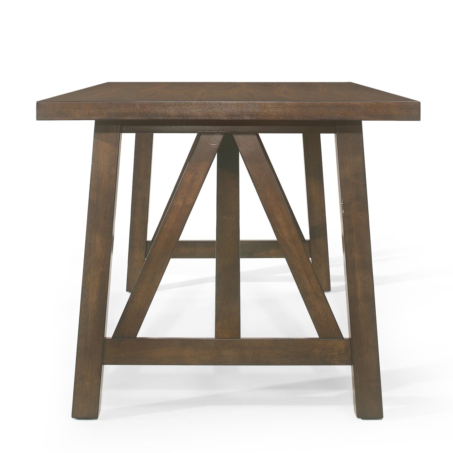 Farmhouse Style Dining Table with Wood - Like Top in Antique Brown, Solid Wood and MDF, 71.00 x 35.50 x 29.50 inches - 1st Choice Furniture Direct