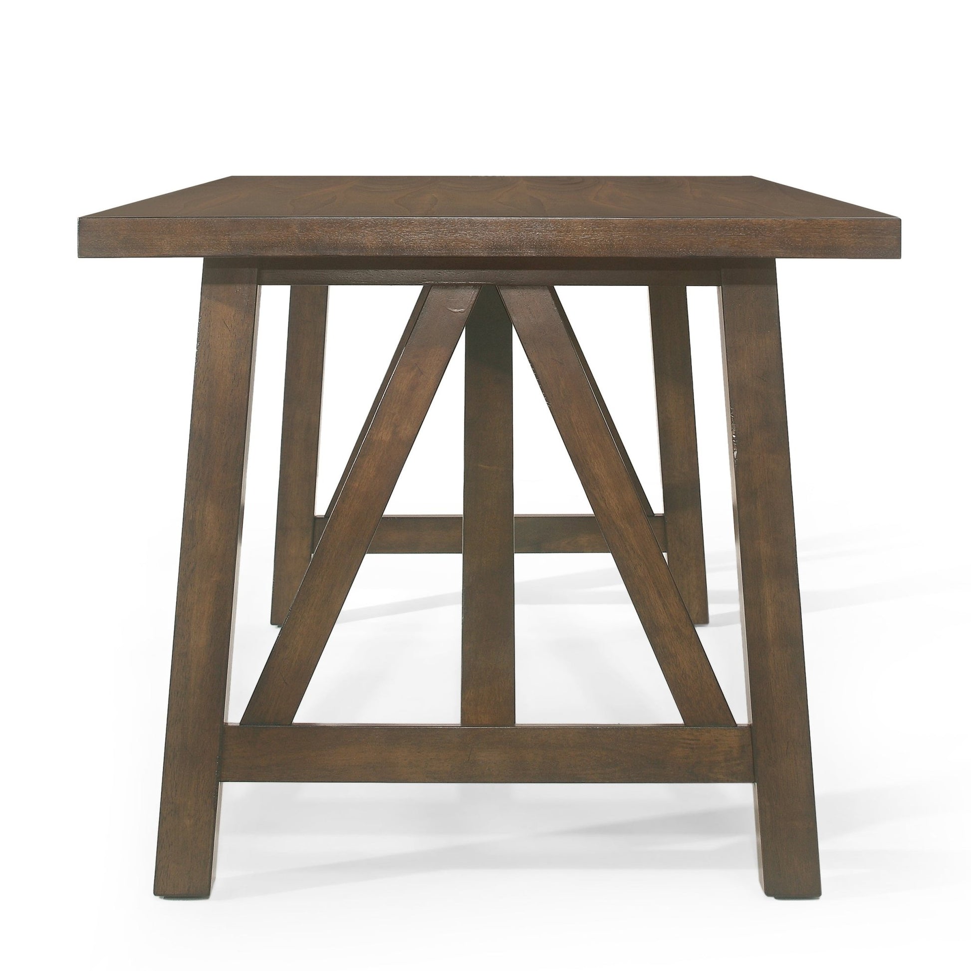 Farmhouse Style Dining Table with Wood - Like Top in Antique Brown, Solid Wood and MDF, 71.00 x 35.50 x 29.50 inches - 1st Choice Furniture Direct
