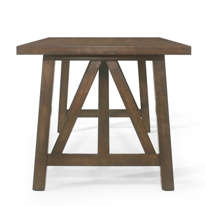 Farmhouse Style Dining Table with Wood - Like Top in Antique Brown, Solid Wood and MDF, 71.00 x 35.50 x 29.50 inches - 1st Choice Furniture Direct