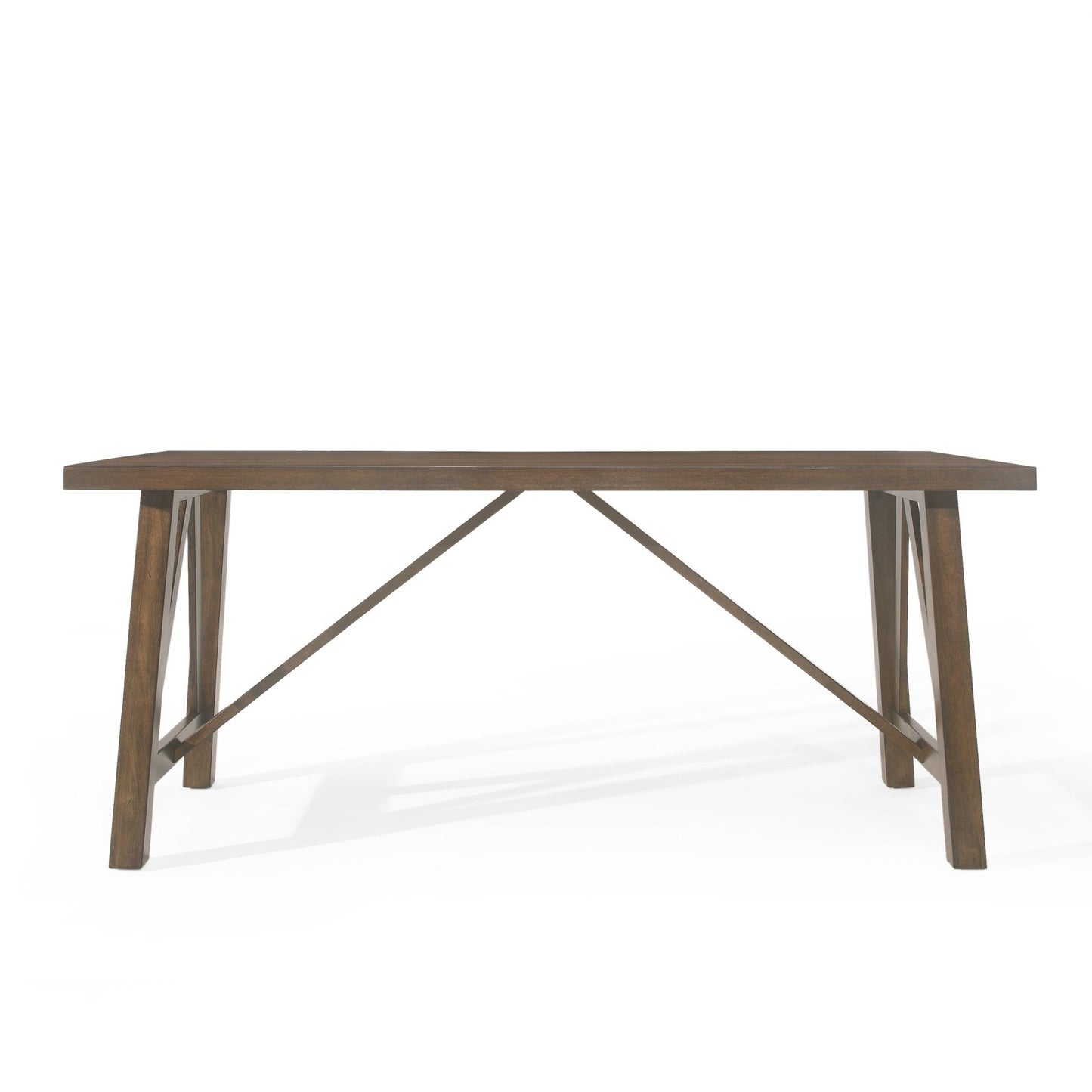 Farmhouse Style Dining Table with Wood - Like Top in Antique Brown, Solid Wood and MDF, 71.00 x 35.50 x 29.50 inches - 1st Choice Furniture Direct
