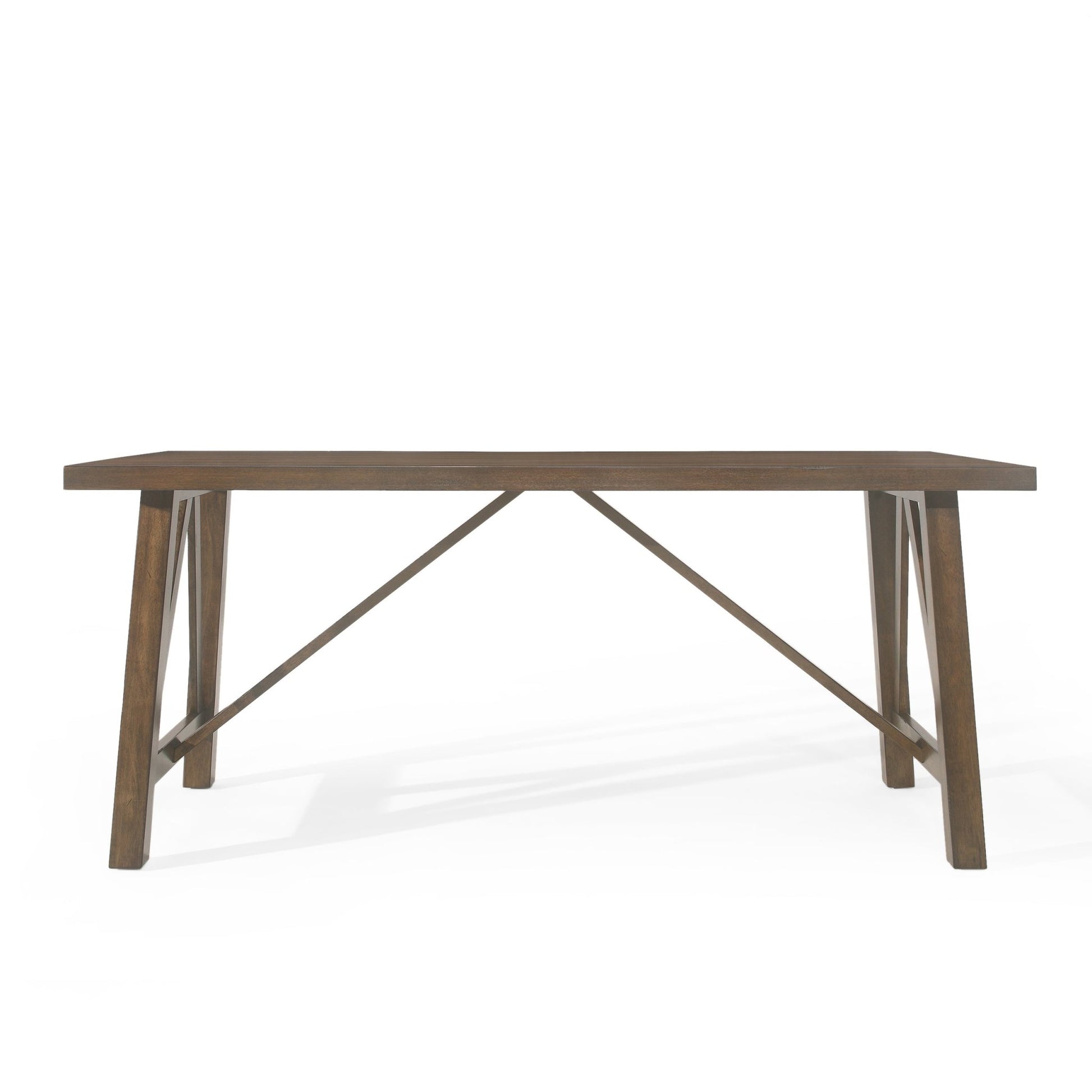 Farmhouse Style Dining Table with Wood - Like Top in Antique Brown, Solid Wood and MDF, 71.00 x 35.50 x 29.50 inches - 1st Choice Furniture Direct