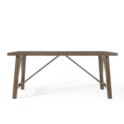 Farmhouse Style Dining Table with Wood - Like Top in Antique Brown, Solid Wood and MDF, 71.00 x 35.50 x 29.50 inches - 1st Choice Furniture Direct
