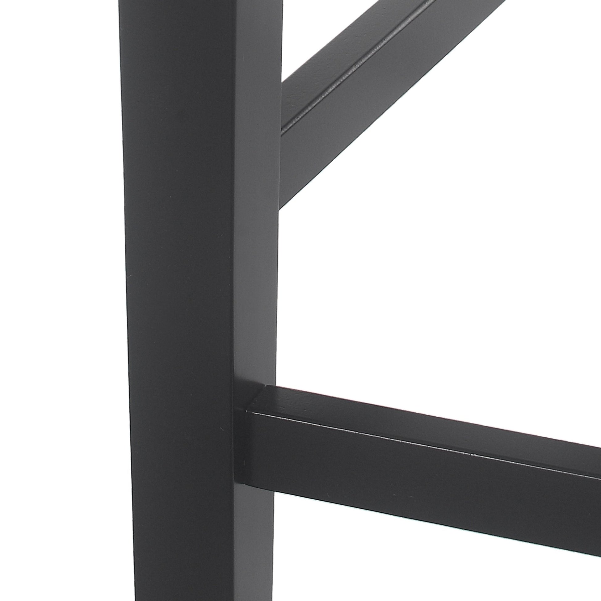 Farmhouse Upholstered Wood Counter Stools, Rustic Charm, Black PU - 1st Choice Furniture Direct
