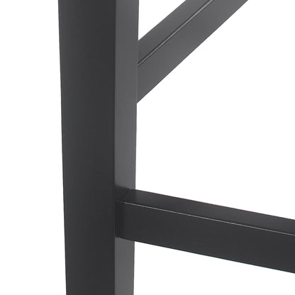 Farmhouse Upholstered Wood Counter Stools, Rustic Charm, Black PU - 1st Choice Furniture Direct