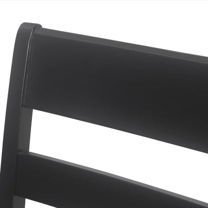 Farmhouse Upholstered Wood Counter Stools, Rustic Charm, Black PU - 1st Choice Furniture Direct