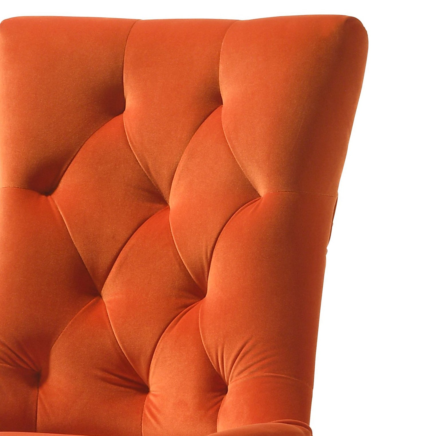 Farren Orange Velvet & Weathered Oak Finish Side Chair (Set of 2) - 1st Choice Furniture Direct