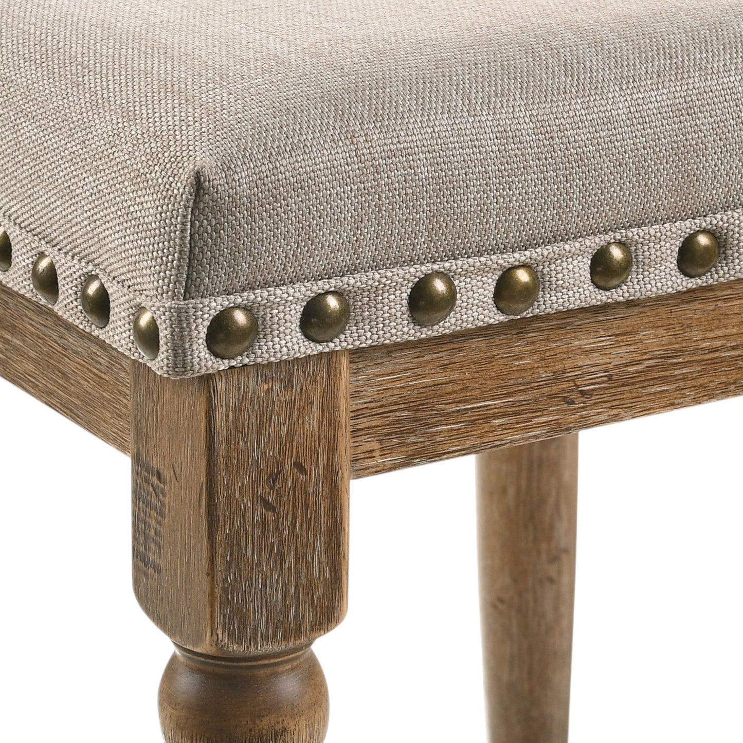Farsiris Beige Fabric & Weathered Oak Counter Height Stool (Set-2) - 1st Choice Furniture Direct