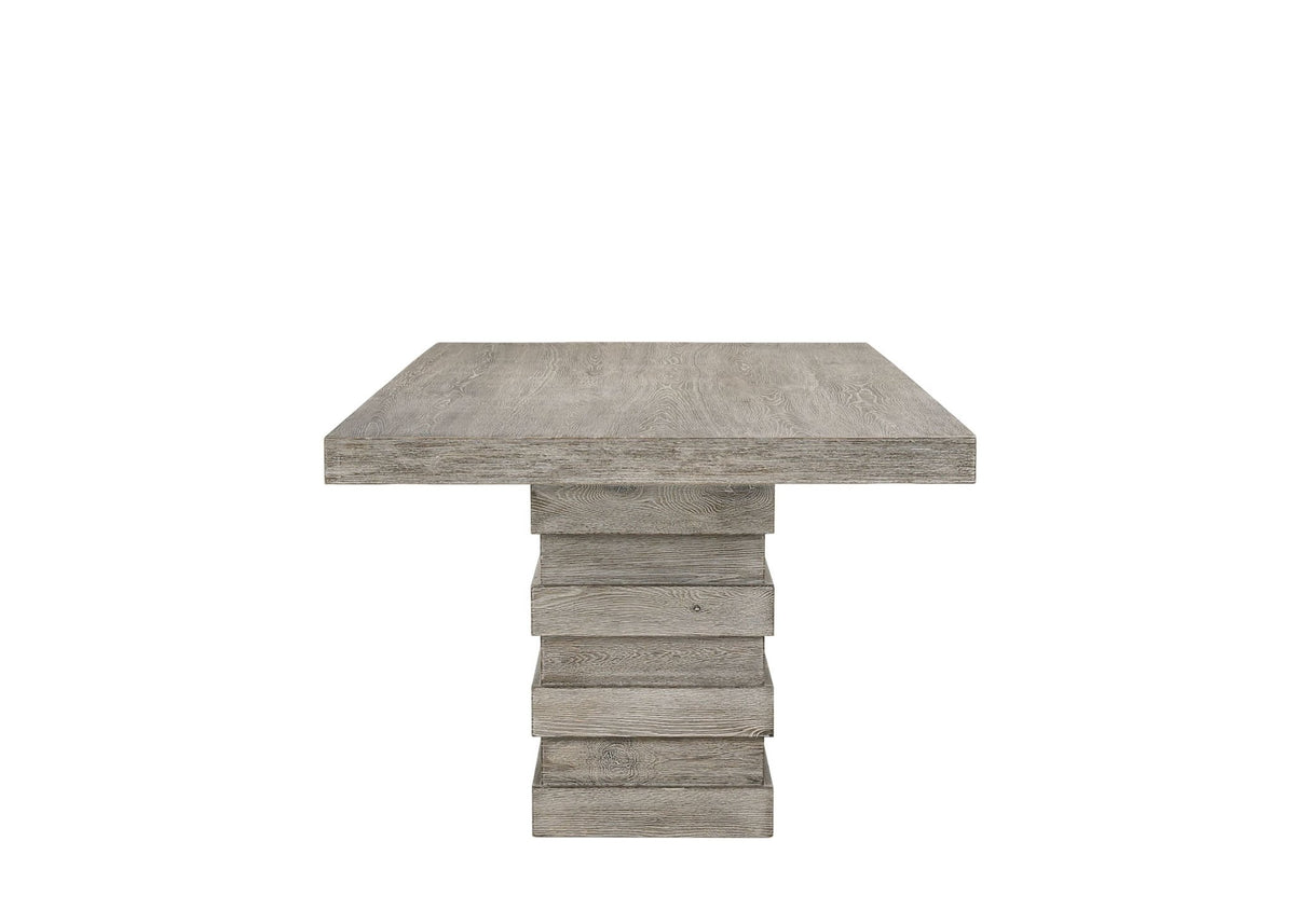 Faustine Salvaged Light Oak Finish Dining Table - 1st Choice Furniture Direct