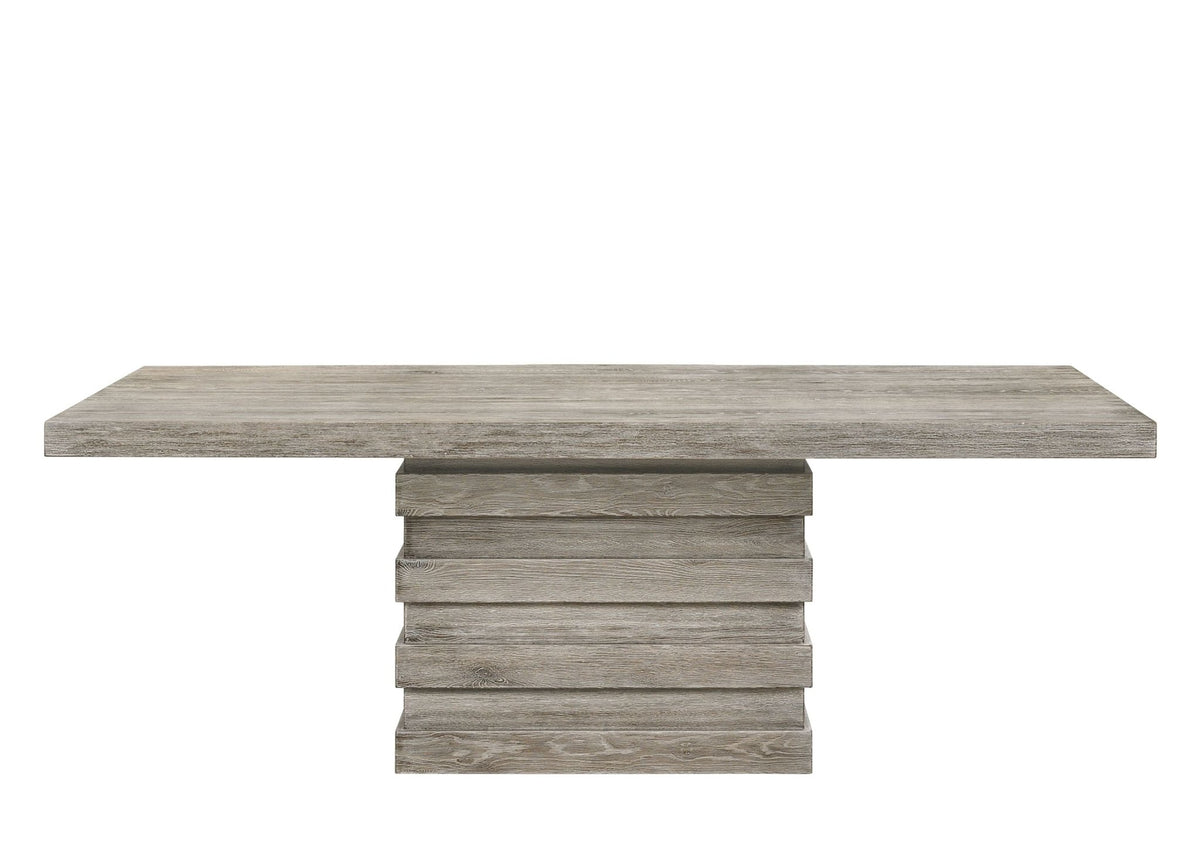 Faustine Salvaged Light Oak Finish Dining Table - 1st Choice Furniture Direct