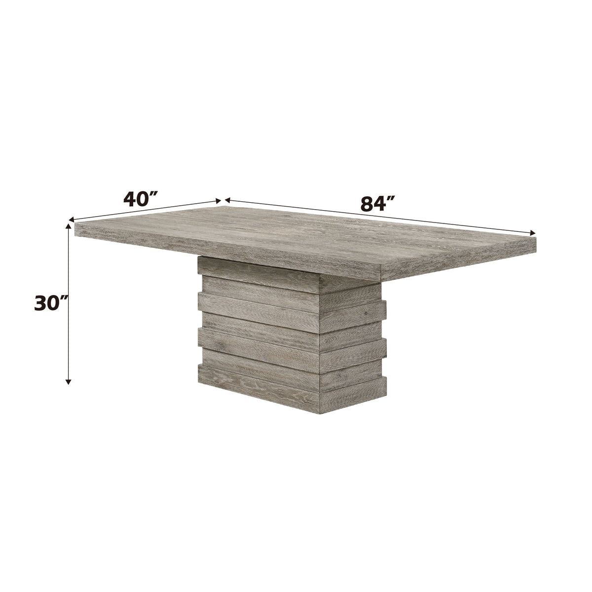 Faustine Salvaged Light Oak Finish Dining Table - 1st Choice Furniture Direct
