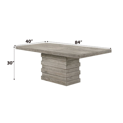 Faustine Salvaged Light Oak Finish Dining Table - 1st Choice Furniture Direct