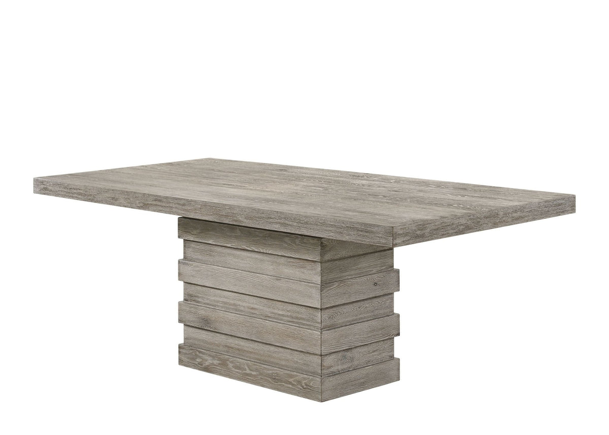 Faustine Salvaged Light Oak Finish Dining Table - 1st Choice Furniture Direct