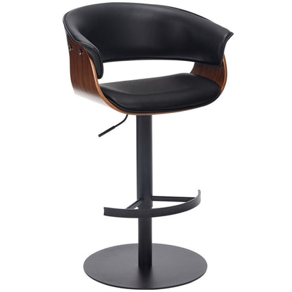 Faux Leather Wooden Adjustable Bar Stools, 360 Degree Swivel Bar Chair with Backs,Bar height Couner Height Barstools for Home Kitchen Dining Room and Bar Room(Black 1pc) - 1st Choice Furniture Direct