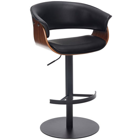 Faux Leather Wooden Adjustable Bar Stools, 360 Degree Swivel Bar Chair with Backs,Bar height Couner Height Barstools for Home Kitchen Dining Room and Bar Room(Black 1pc) - 1st Choice Furniture Direct